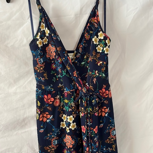 Blue Floral Spaghetti Strap Dress Medium - Picture 3 of 8